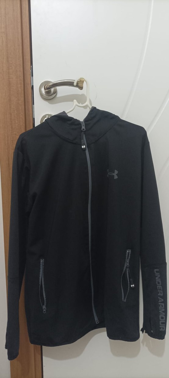 Siyah Kapüşonlu Fermuarlı Erkek ceket - Görsel 2