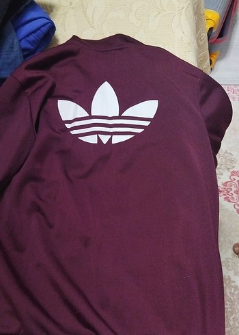 11-12 Yaş Beden Adidas Bordo Çocuk Fermuarlı Ceket