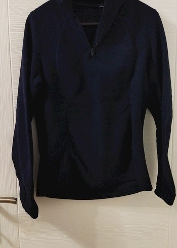 Kadın Siyah Yarım Fermuarlı Sweatshirt