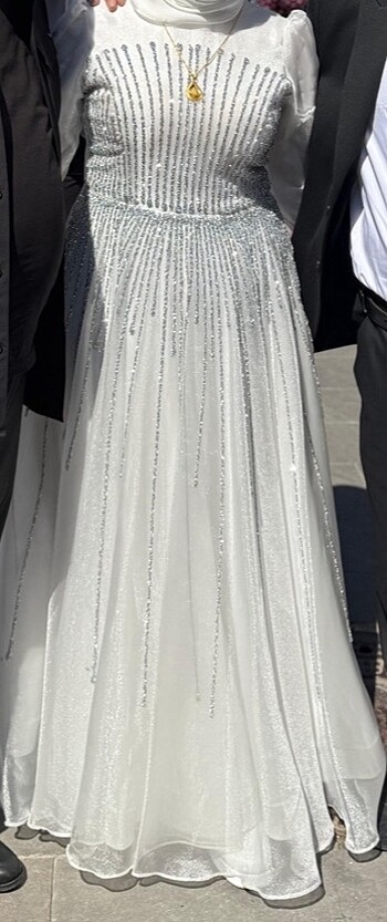 42 Beden beyaz Renk Nikah elbisesi