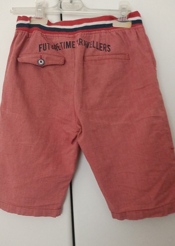 Düğmeli Kırmızı Pamuklu Erkek Şort - Görsel 5