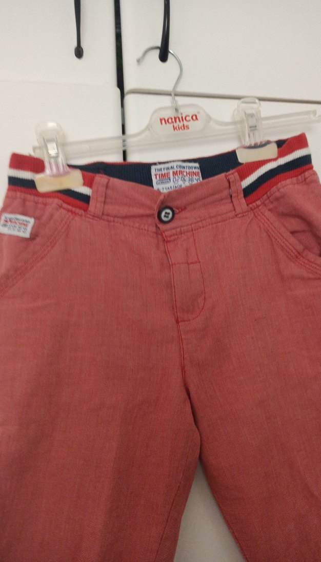 Düğmeli Kırmızı Pamuklu Erkek Şort - Görsel 3