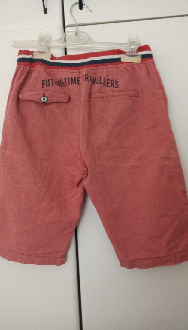 Düğmeli Kırmızı Pamuklu Erkek Şort - Görsel 5