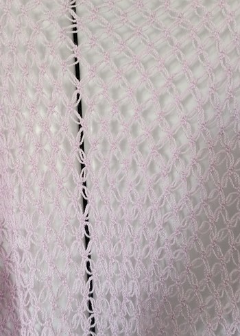 Pembe Örgü Bohem Kadın Şal - Görsel 3