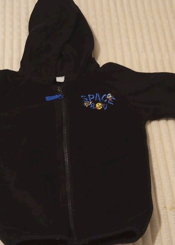 Erkek Çocuk Siyah Kapüşonlu Fermuarlı Sweatshirt