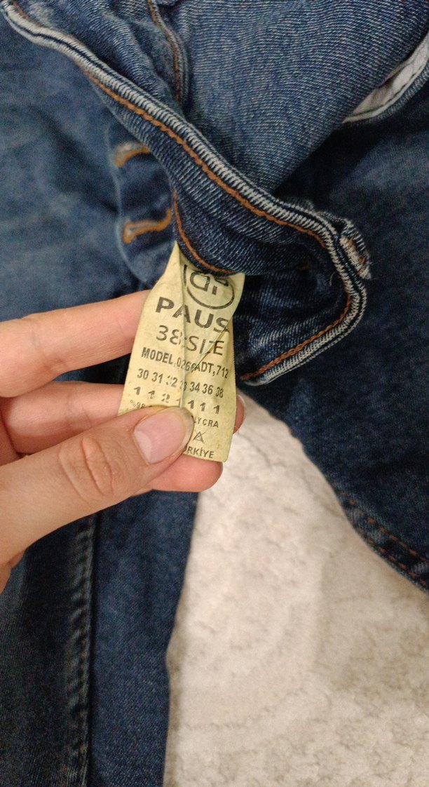 Düğmeli Mavi Kadın Denim Pantolon - Görsel 2