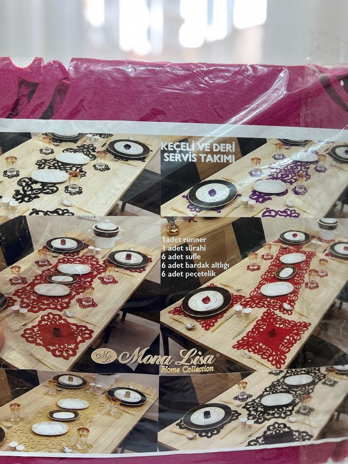 Çok Renkli Bohem Baskılı Masa Örtüsü Seti - Görsel 2