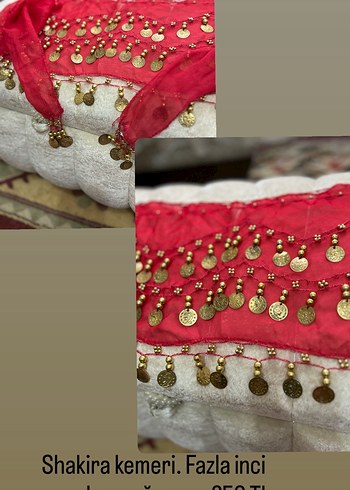 Boncuklu Parlak Kırmızı Bohem Kadın Şal - Görsel 2