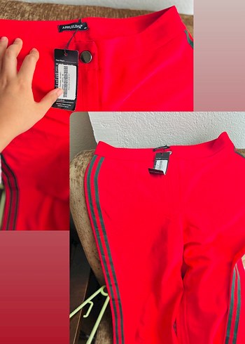 Zara Kırmızı Fermuarlı Kadın Kumaş Pantolon