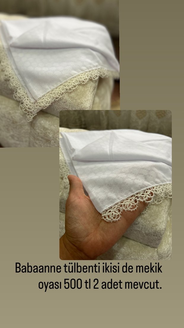 İşlemeli Beyaz Baş Örtüsü - Görsel 3