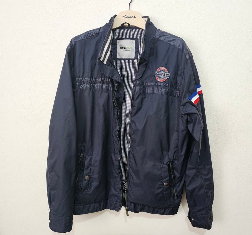 Fermuarlı Mavi Erkek Yağmurluk - Görsel 2