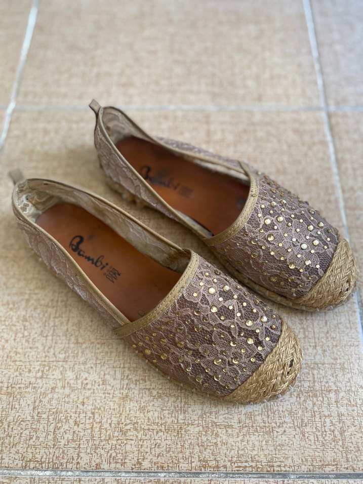 Bambi 37 Numara Hasır Taban Espadril - Görsel 3