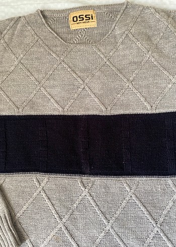 Gri Örgü  Triko Kazak - Görsel 2