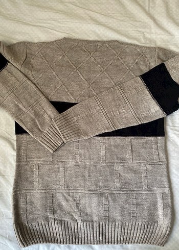 Gri Örgü  Triko Kazak - Görsel 7