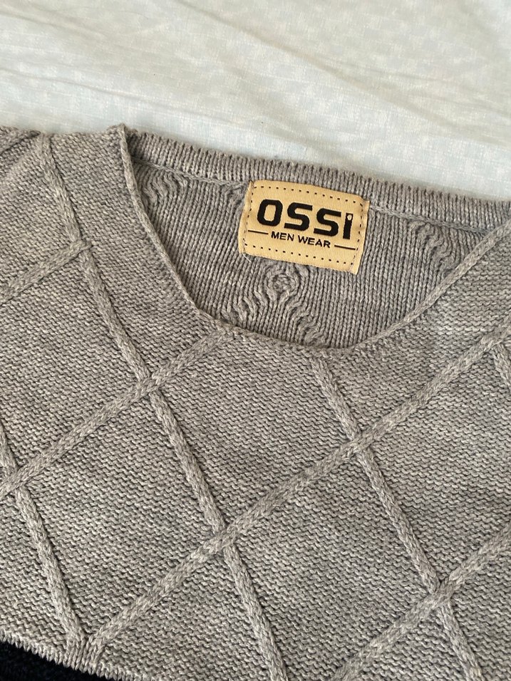 Gri Örgü  Triko Kazak - Görsel 5