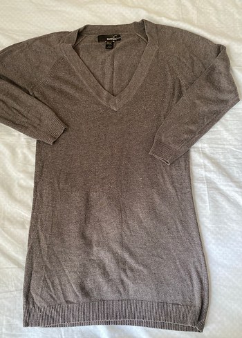 Gri V Yaka Uzun Kollu Triko Kadın Kazak Tunik - Görsel 6