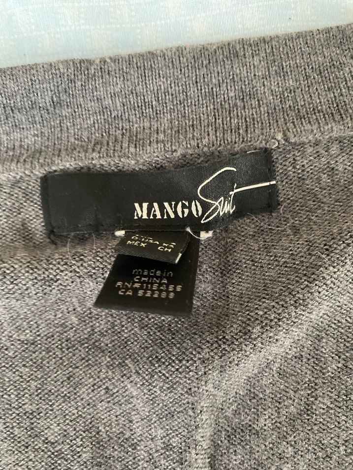 Gri V Yaka Uzun Kollu Triko Kadın Kazak Tunik - Görsel 2