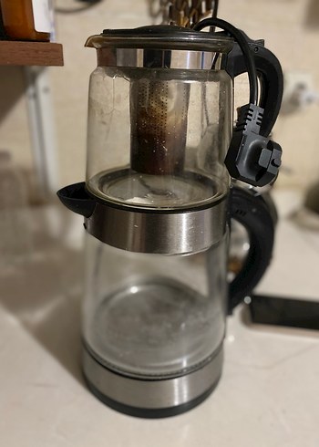 Bej Cam ve Metal Çay Makinesi - Görsel 4