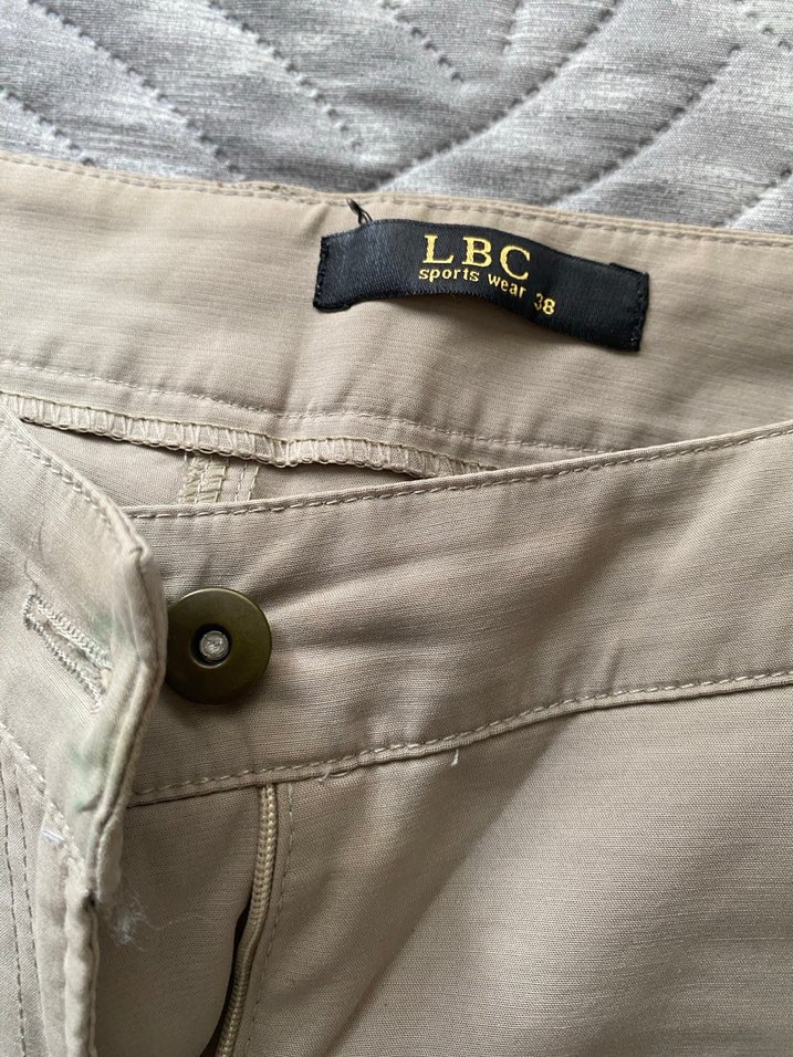 Bej Kadın Keten Kumaş Pantolon - Görsel 3