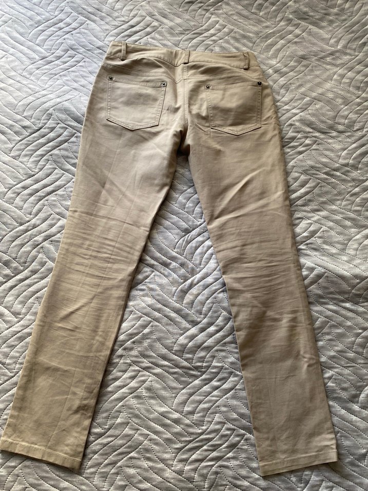 Bej Kadın Keten Kumaş Pantolon - Görsel 5