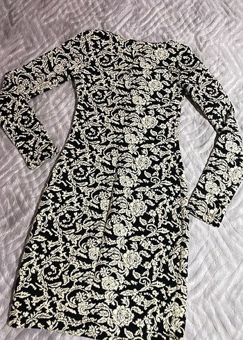 Dilvin Dantel Desenli Uzun Kollu Siyah Kadın Elbise - Görsel 7