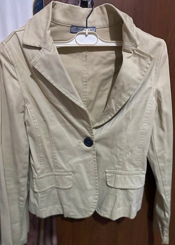 Bej Düğmeli Kadın Blazer Ceket - Görsel 2