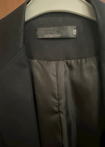 Siyah Kadın Düğmeli Midi Blazer Ceket - Görsel 4