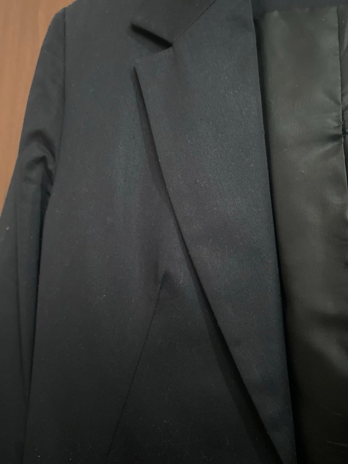 Siyah Kadın Düğmeli Midi Blazer Ceket - Görsel 2