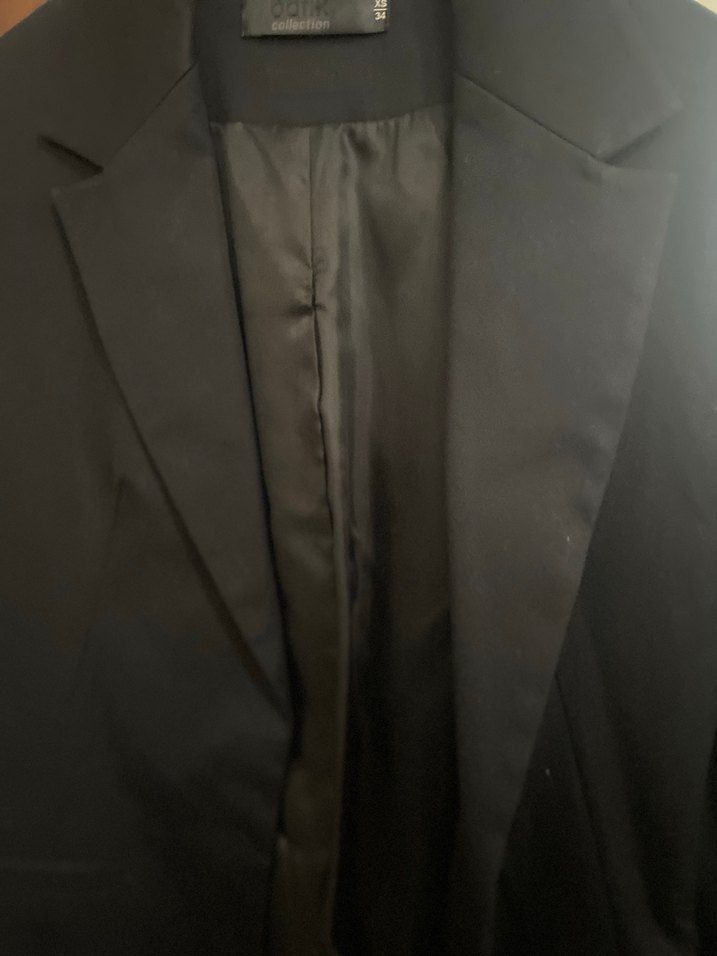 Siyah Kadın Düğmeli Midi Blazer Ceket - Görsel 3