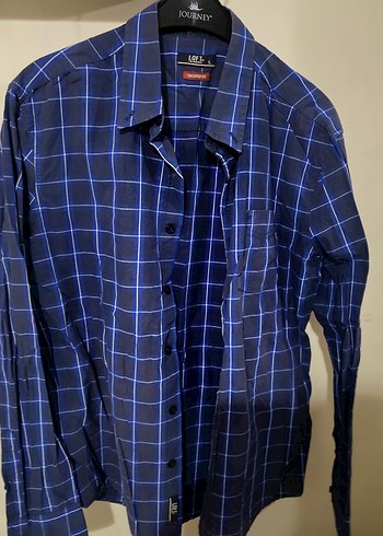 LOFT Erkek Kareli Gömlek L Beden Tailored Fit Uzun Kollu