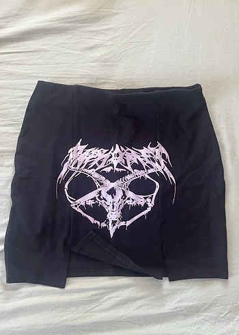 Siyah Gotik Midi Mini Etek