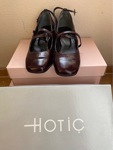 Hotiç Hotiç bordo mary jane model kısa topuklu ayakkabı