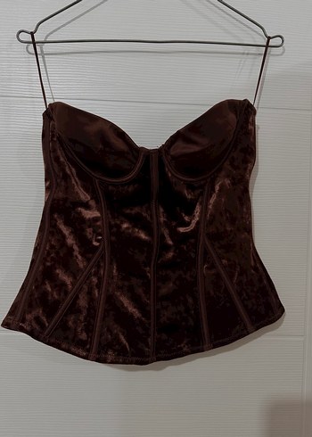 Kahverengi Süet Straplez Büstiyer - Görsel 3