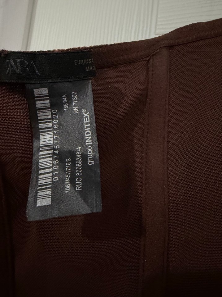 Kahverengi Süet Straplez Büstiyer - Görsel 5