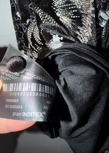 Uzun Kollu Gri Dantelli Desenli Elbise - Görsel 4