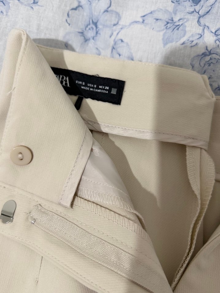 Bej Regular Fit Kadın Midi Kumaş Pantolon - Görsel 2