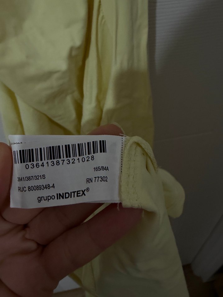 Sarı Keten Drapeli Uzun Halter Elbise - Görsel 4