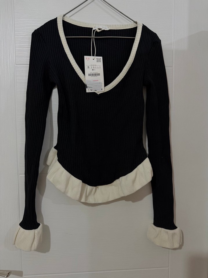 Siyah Triko Uzun Kollu Kadın Kazak - Görsel 2