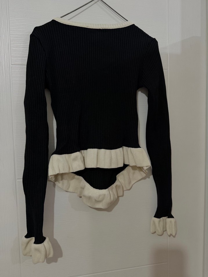 Siyah Triko Uzun Kollu Kadın Kazak - Görsel 4