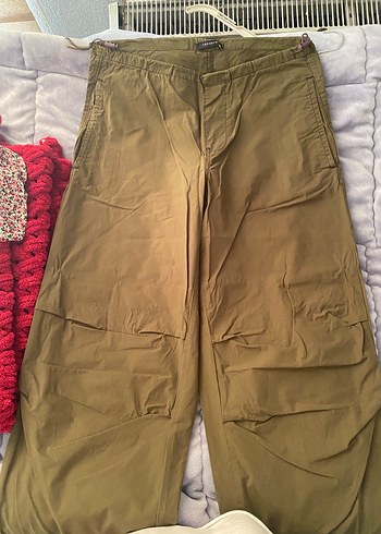 s Beden haki renk Rahat Kesim Kadın paraşüt Pantolon