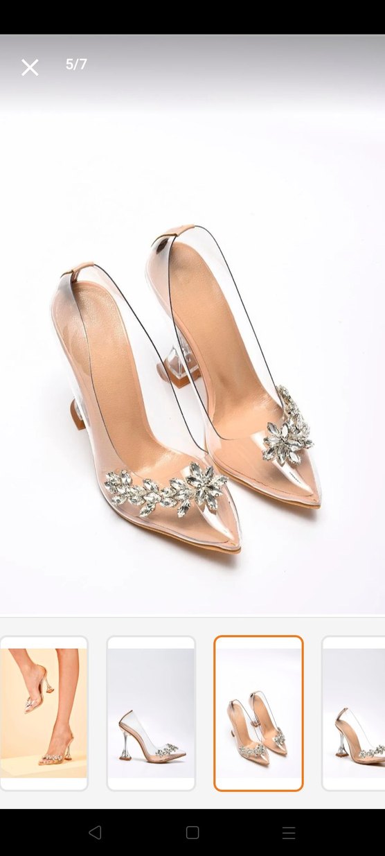 BEYAZ TAŞLI YÜKSEK TOPUKLU KADIN ABİYE AYAKKABI - Görsel 2