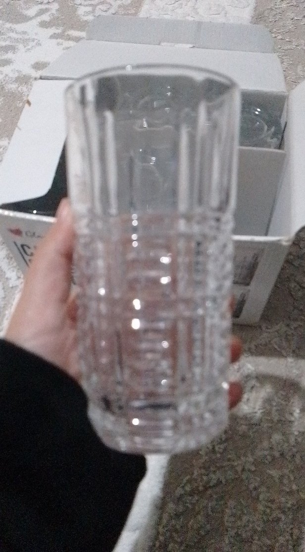 Gri Desenli 6'lı Cam Bardak Seti - Görsel 2