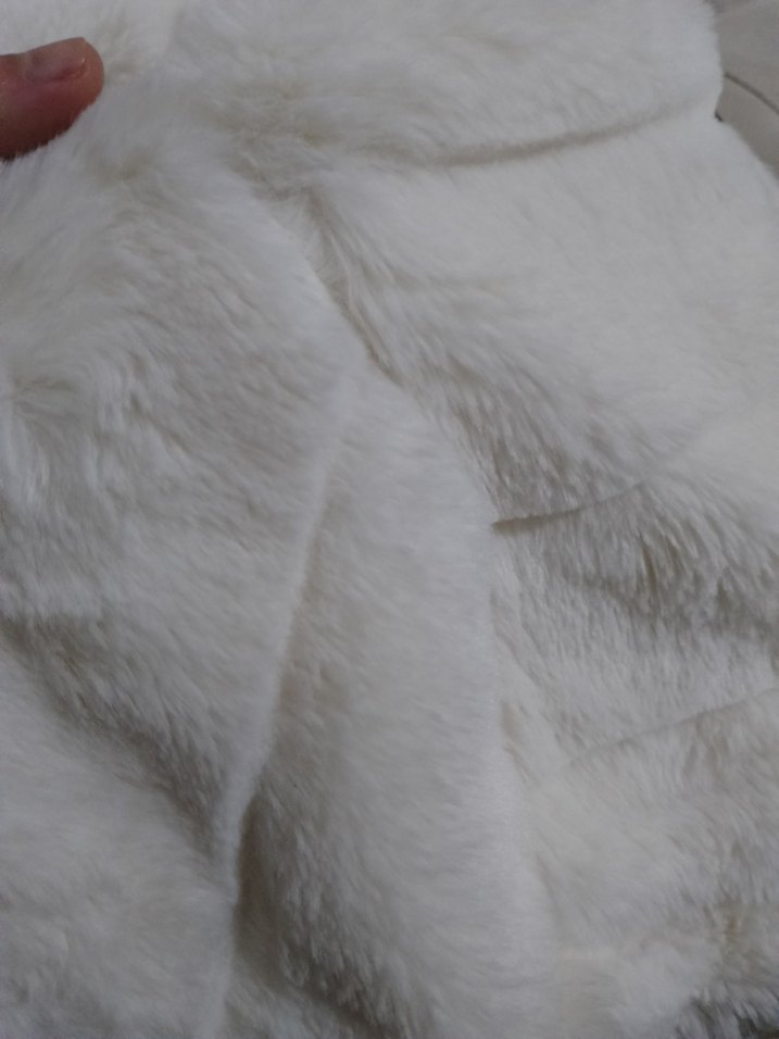 Kadın Beyaz Kürklü Midi Kışlık kürk - Görsel 2