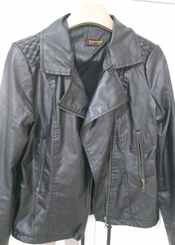 Zara Kadın Siyah Deri Biker Ceket