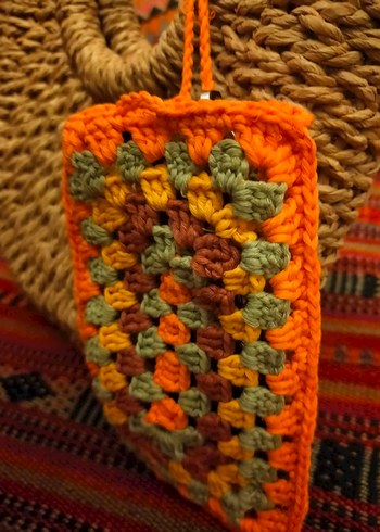 Renkli Örgü Bohem Gözlük ve Telefon Kılıfı - Görsel 2