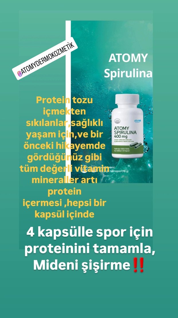 Atomy Spirulina 400 mg 120 Kapsül Takviye Edici Gıda - Görsel 2