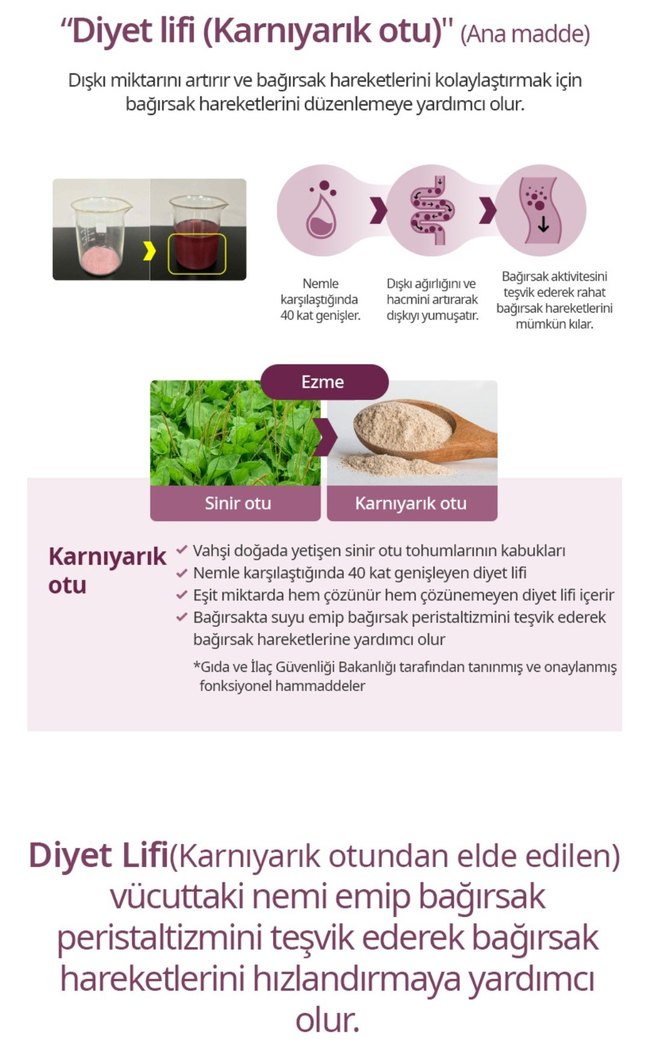 Kilo vermek ve sindirim Atomy Psyllium Husk Lif Tozu 30 Saşe - Görsel 5