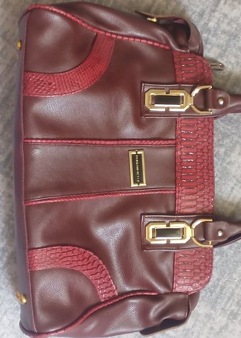 Bordo Deri Kadın Çanta, Klasik Elegans