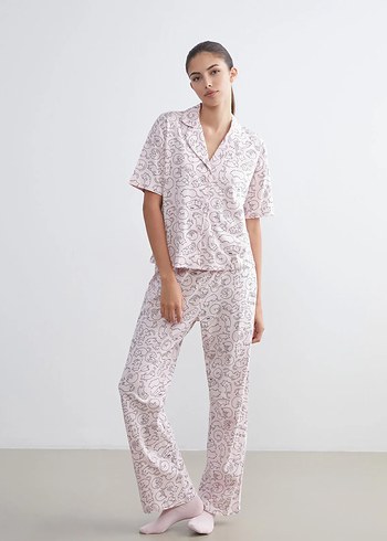 LC WAİKİKİ Desenli Rahat Kadın Pijama Takımı