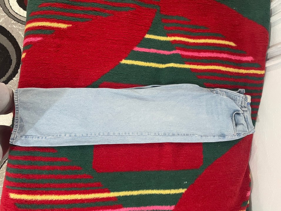 Düğmeli Nakışlı Mavi Denim Kadın Jean - Görsel 4